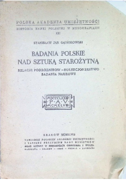 Badania Polskie nad sztuką starożytną 1948 r.