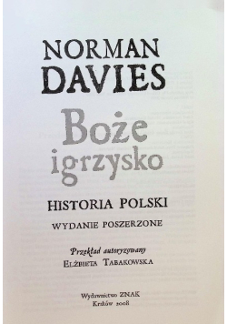 Boże igrzysko Historia Polski