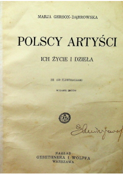 Polscy artyści ich życie i dzieła 1930 r.