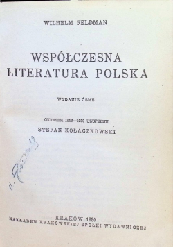 Współczesna Literatura Polska 1930 r