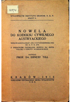 Nowela do kodeksu cywilnego austryackiego 1915 r.
