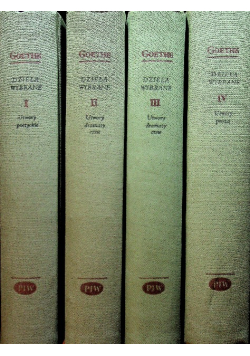 Goethe Dzieła wybrane Tom I do IV