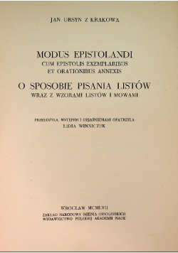 O sposobie Pisania Listów