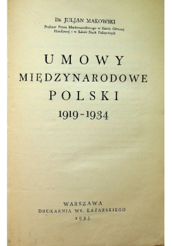 Umowy międzynarodowe polski 1919 - 1934, 1935r