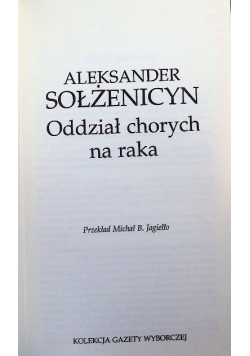 Kolokacja gazety wyborczej Tom 28 Oddział chorych na raka