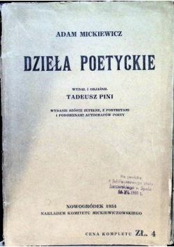 Mickiewicz Dzieła poetyckie 1934 r.