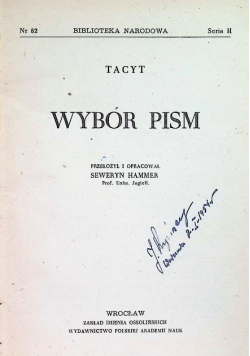 Tacyt Wybór pism
