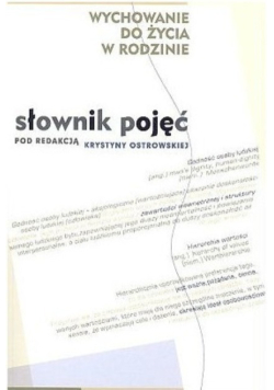 Wychowanie do życia w rodzinie Słownik pojęć