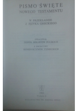 Pismo Święte Nowego Testamentu w przekładzie z języka greckiego