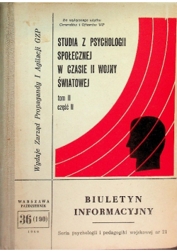 Studia z psychologii społecznej w czasie II wojny światowej