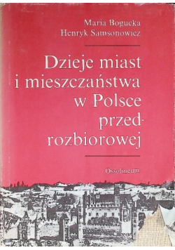Dzieje miast i mieszczaństwa w Polsce przedrozbiorowej