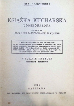Książka kucharska udoskonalona, 1933 r.