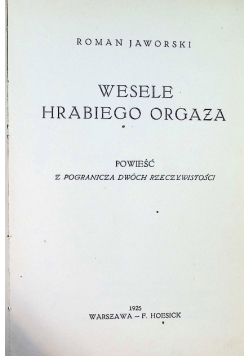 Wesele Hrabiego Orgaza 1925 r.