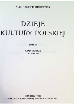 Dzieje kultury polskiej Tom III