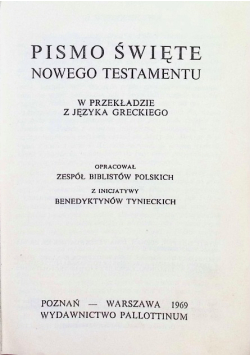 Pismo Święte Nowego Testamentu