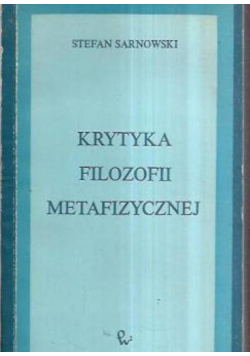 Krytyka Filozofii Metafizycznej
