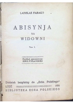 Abisynja na widowni Tom I 1936 r.