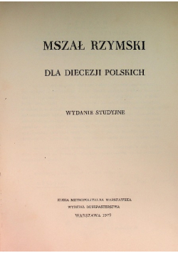 Mszał Rzymski dla Diecezji Polskich