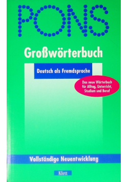 Pons Grossworterbuch Deutsch als Fremdsprache