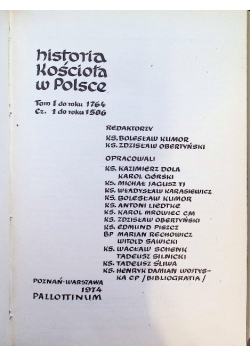 Historia kościoła w Polsce Tom 1 Część 1
