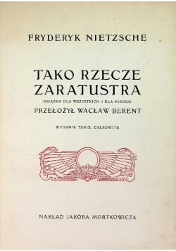 Tako rzecze zaratustra