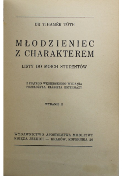 Młodzieniec z charakterem 1937 r.