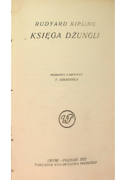 Księga dżungli 1922 r