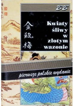 Kwiaty śliwy w złotym wazonie