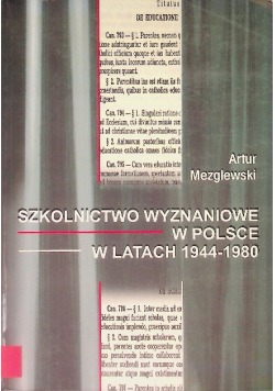 Szkolnictwo wyznaniowe w Polsce w latach 1944 - 1980
