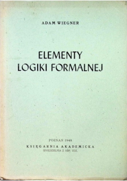 Elementy logiki formalnej 1948 r.