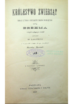 Królestwo zwierząt 1893 r.