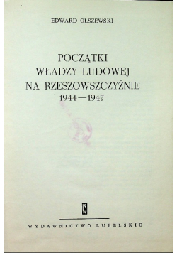 Początki władzy ludowej na rzeszowszczyźnie