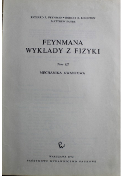 Wykłady z fizyki Tom III