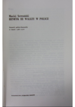 Henryk III Walezy w Polsce