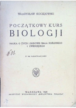Początkowy kurs biologji 1925 r.