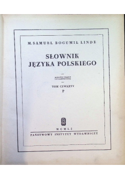 Słownik Języka Polskiego Tom IV