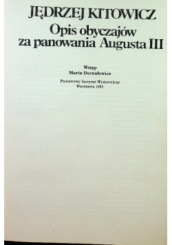 Opis obyczajów za panowania Augusta III
