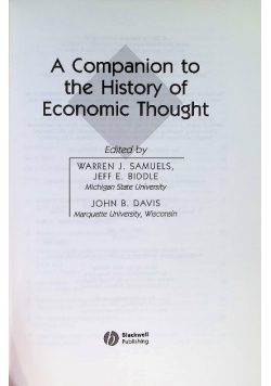 A Companion To The History Of Economic Thought