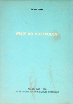 Wstęp do muzykologii