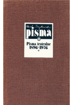 Pisma teatralne Tom 1