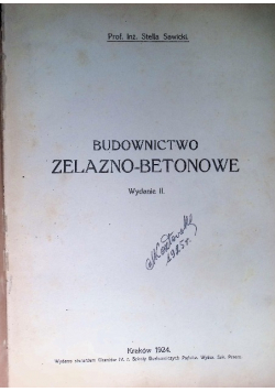 Budownictwo żelazno betonowe 1924 r.