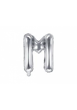 Balon foliowy Litera M 35cm srebrny