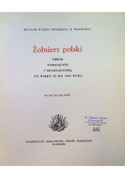 Żołnierz polski ubiór uzbrojenie i oporządzenie od wieku XI do 1965 roku Od 1815 do 1831 roku