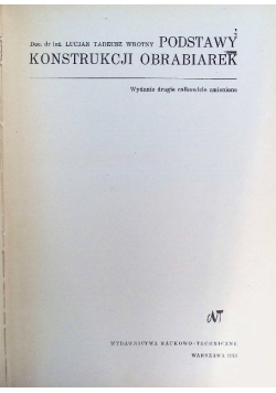 Podstawy konstrukcji obrabiarek