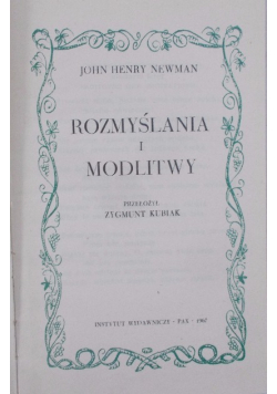 Rozmyślania i modlitwy