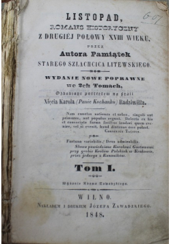 Listopad Tom I 1848 r.