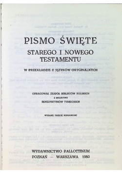 Pismo Święte Starego i Nowego Testamentu