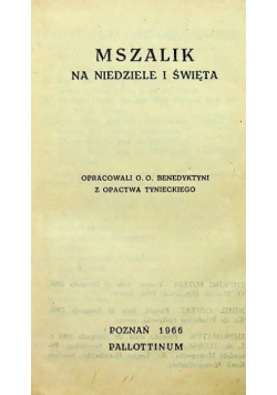Mszalik na niedziele i święta