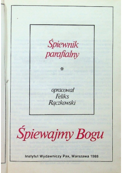 Śpiewnik Śpiewajmy Bogu