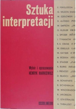 Sztuka interpretacji Tom I